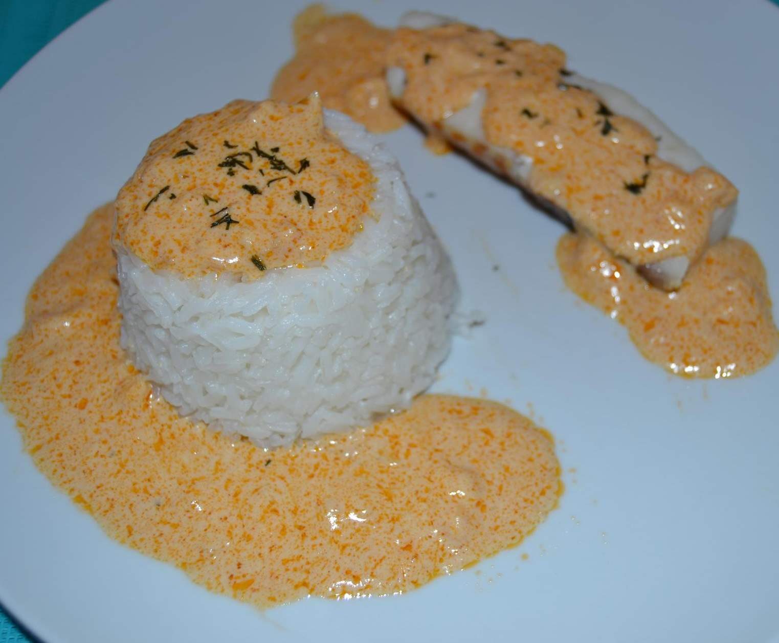 Filets de cabillaud sauce aurore