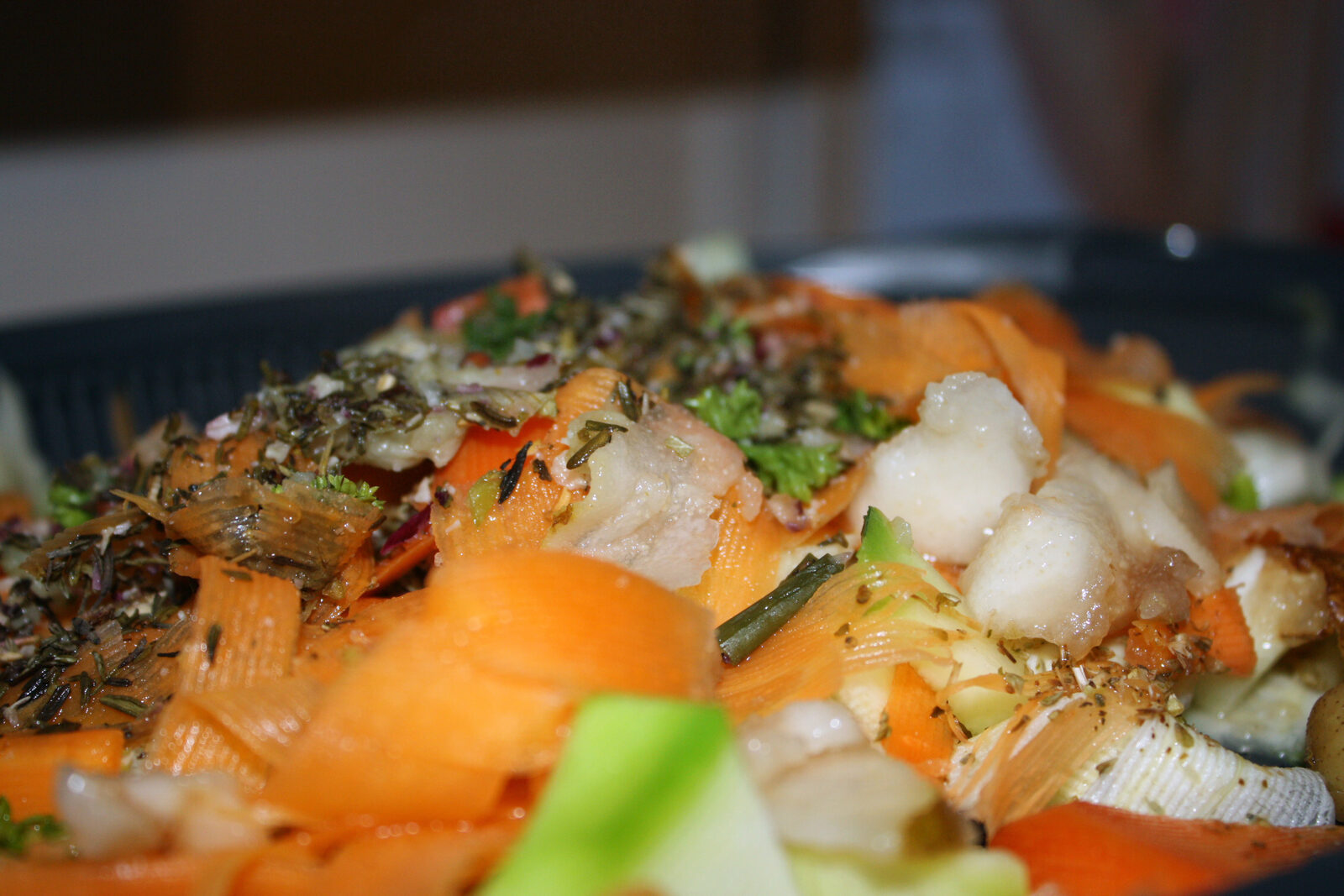 Filets de colin au riz et légumes