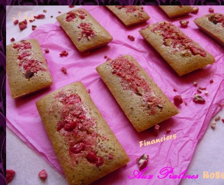Financiers aux pralines roses