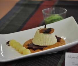 FLAN DE CABILLAUD, LÉGUMES D'HIVER ET SON SORBET