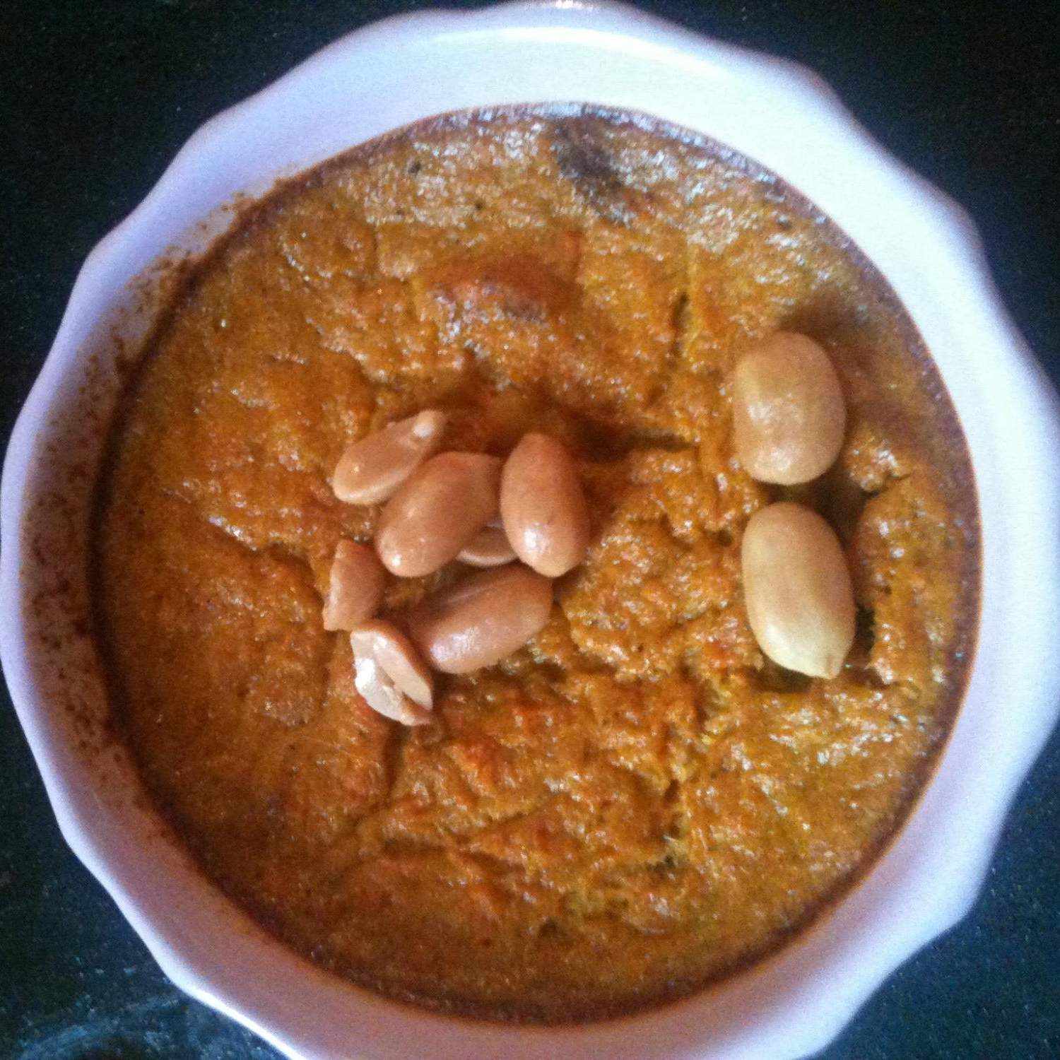 Flan de carotte à l'indienne au coeur coulant