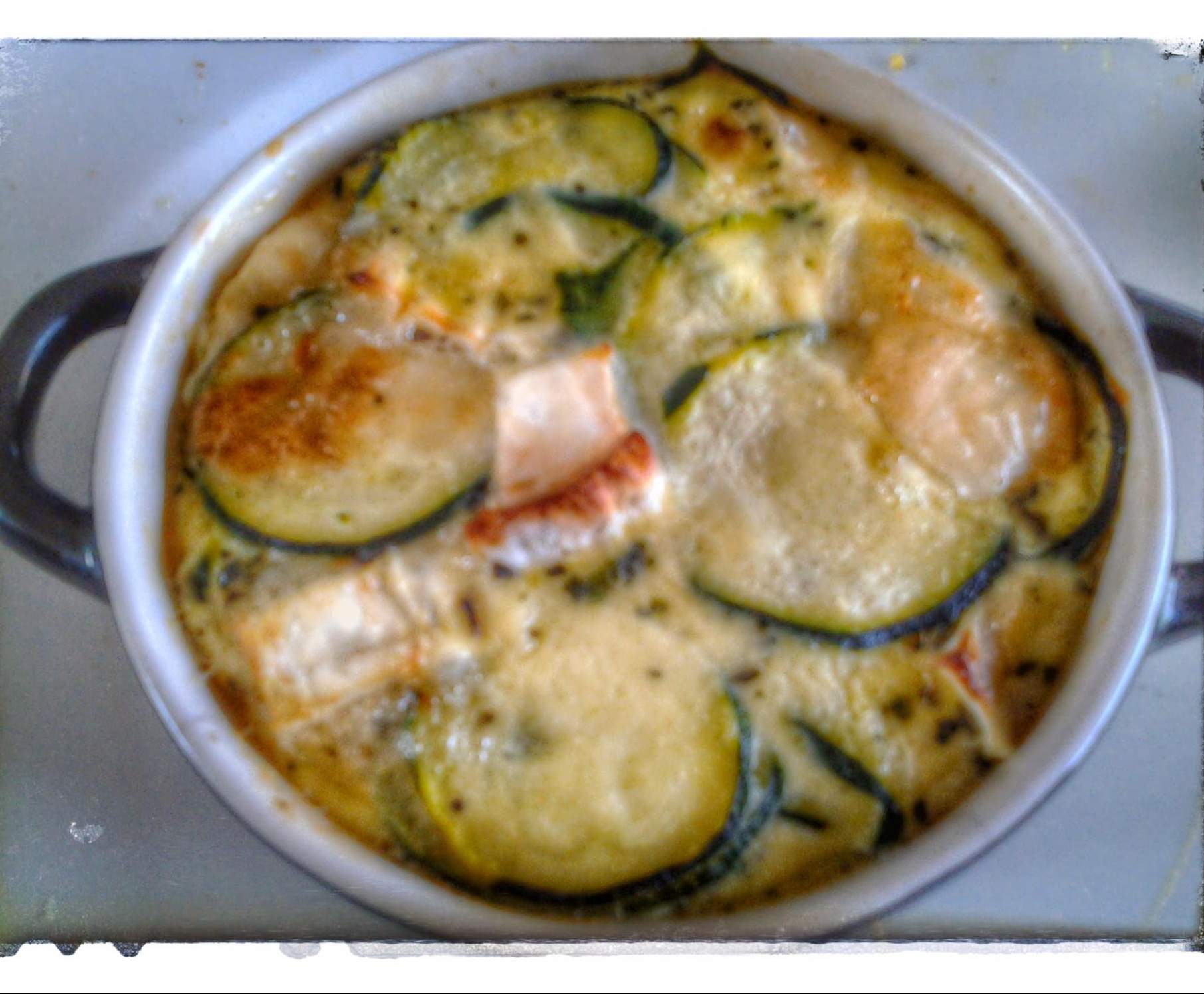 Flan de courgette au fromage de chévre et basilic