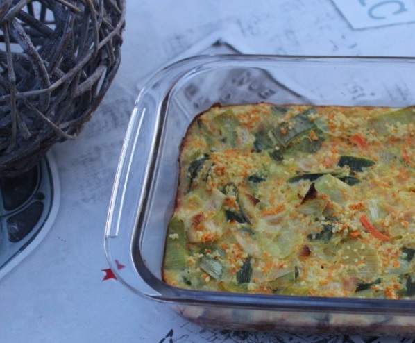 Flan de poireaux et carottes au curry