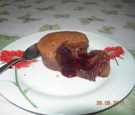 fondant choco à la compotée de cerises