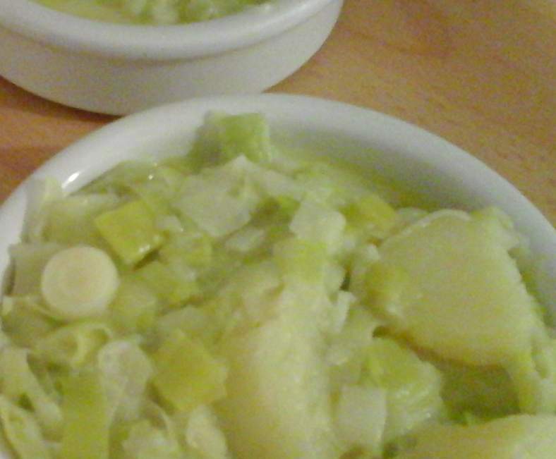 Fondue de poireaux-pommes de terre cancoillotte