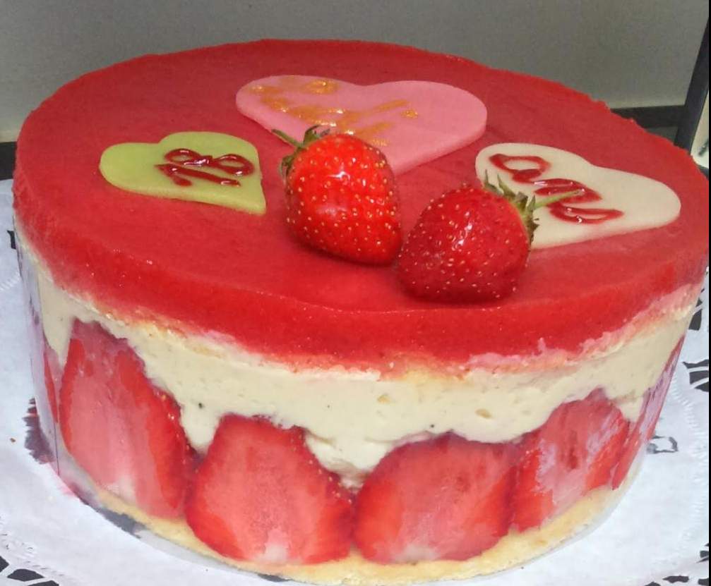 Fraisier crème diplomate