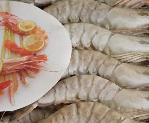 gambas au beurre d'ail et piment d'espelette