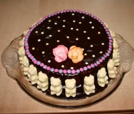 Gâteau d'anniversaire au nutella et aux poires