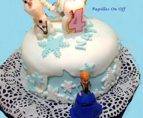 Gâteau Reine des Neiges (gâteau chocolat, ganache montée chocolat caramel)