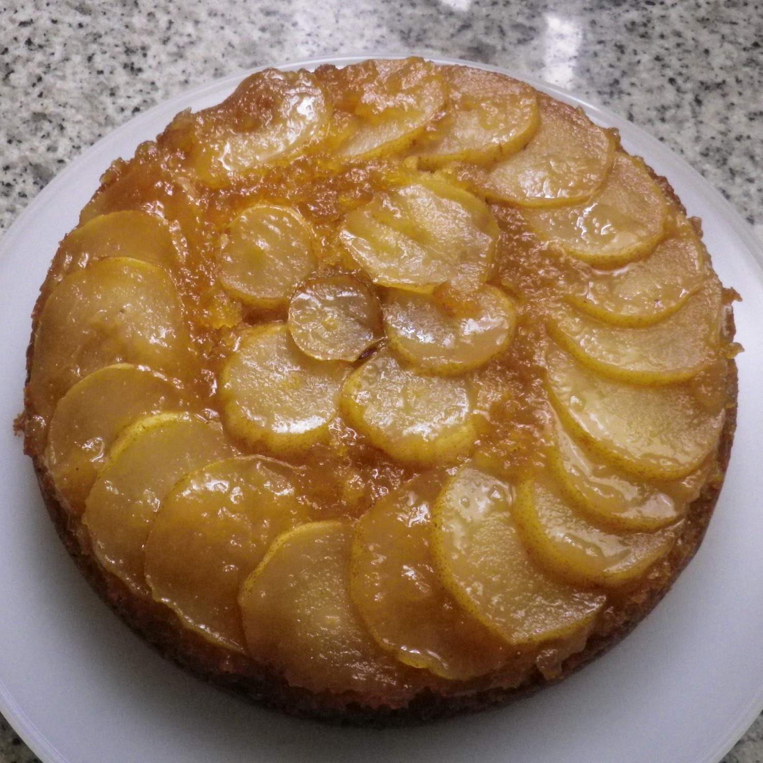 Gâteau renversé aux poires