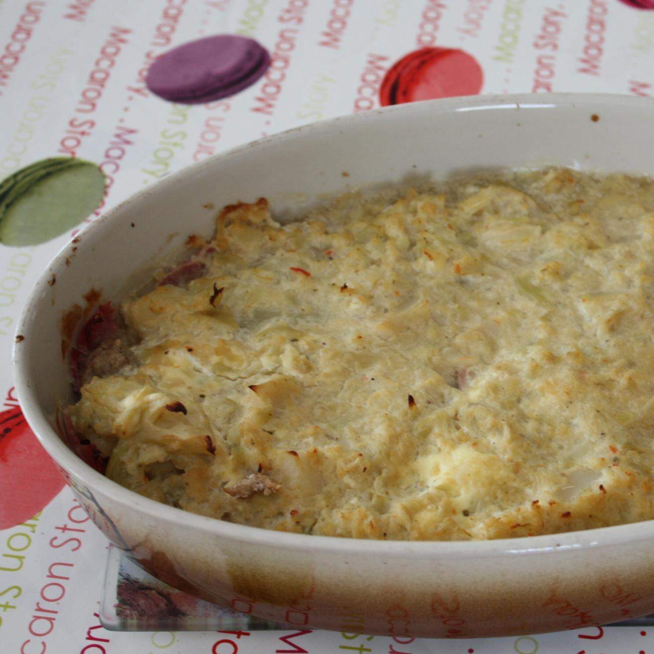 Gratin chou-fleur vache qui rit et jambon