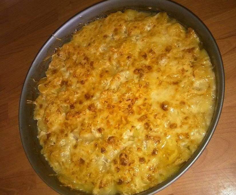 Gratin dauphinois,oignon et lardons