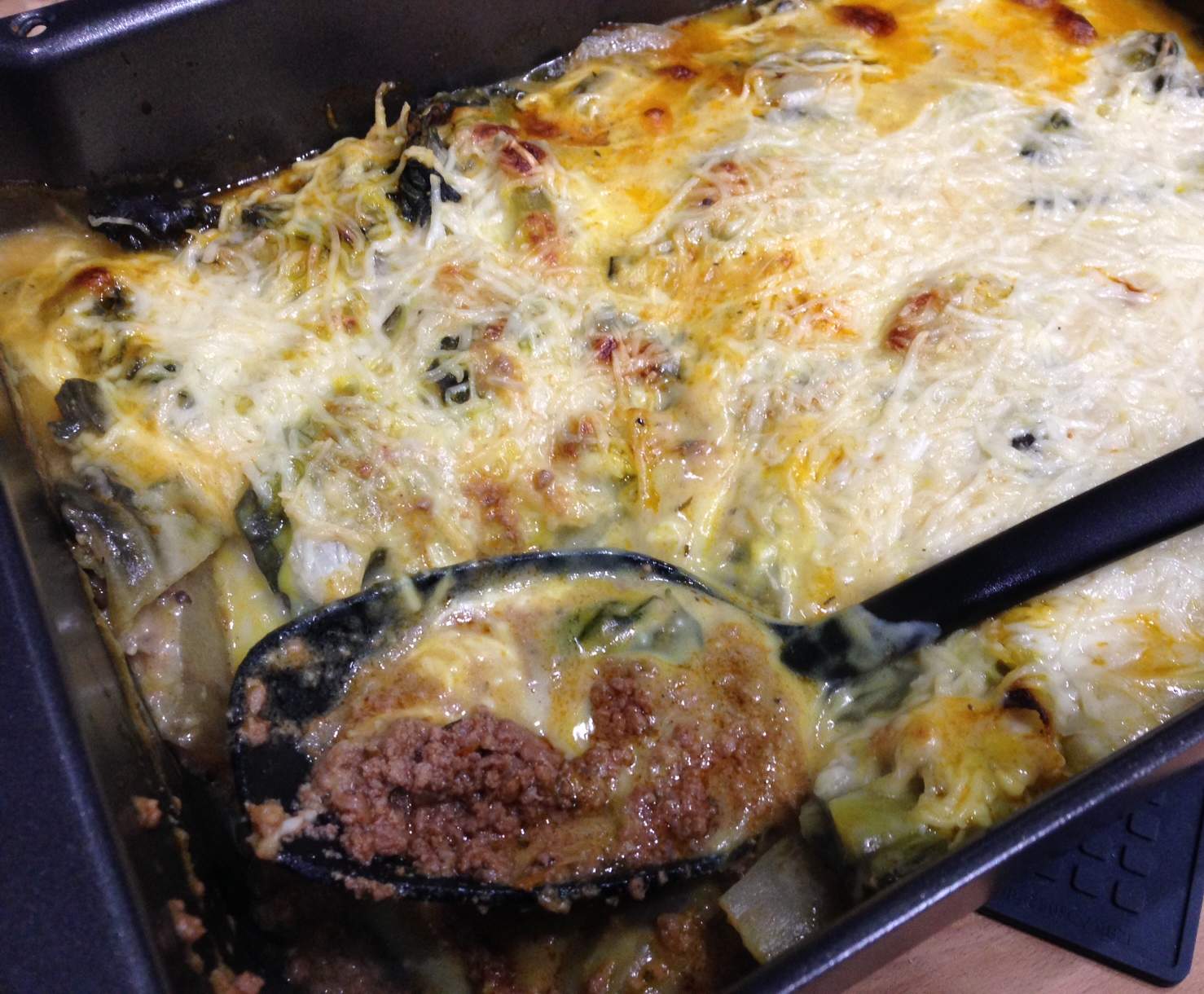 Gratin de blettes à la bolognaise