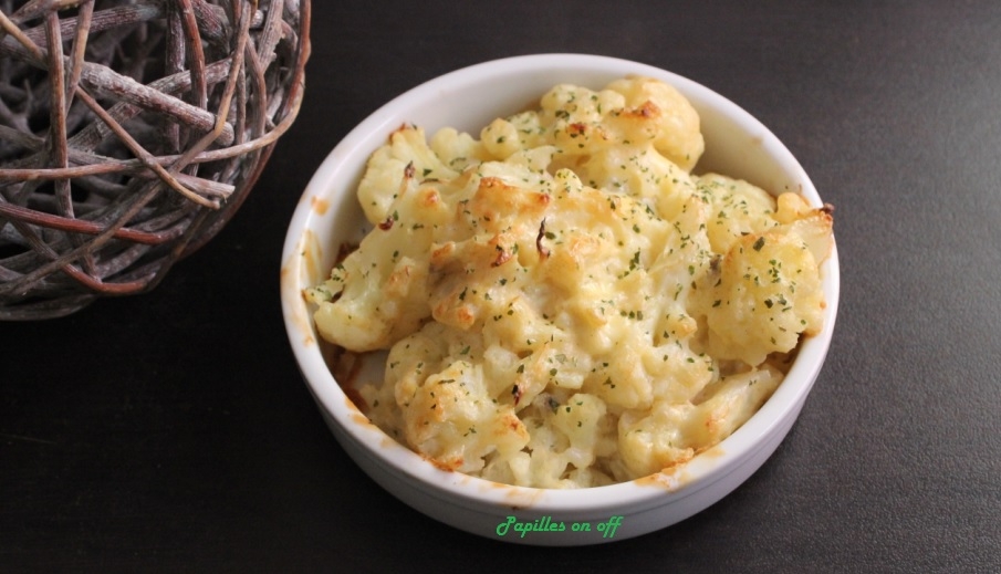 Gratin de chou-fleur au mascarpone et à la moutarde