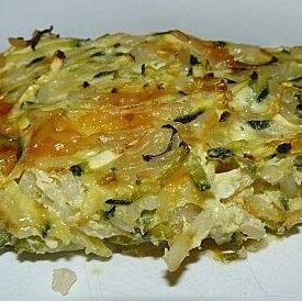 Gratin de courgettes au riz et fromage