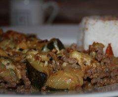 Gratin de courgettes et viande de boeuf