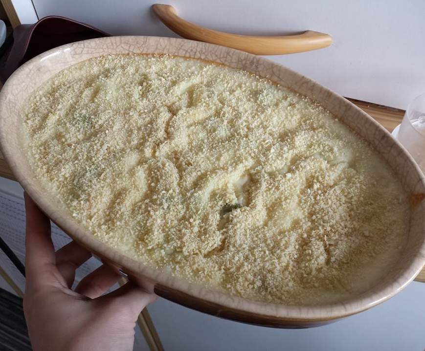 Gratin de poireaux sauce camembert