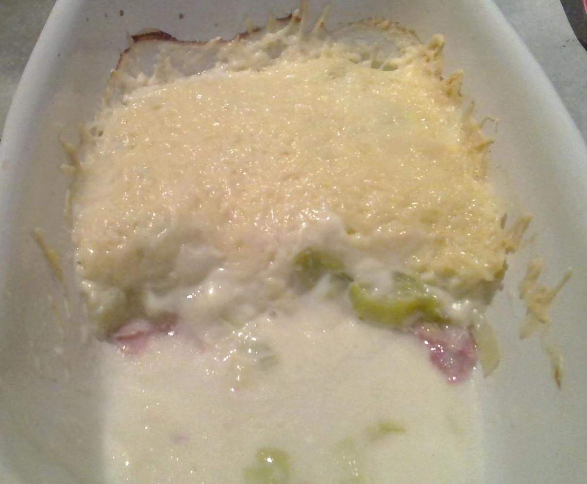 Gratin jambon/poireau délice des enfants