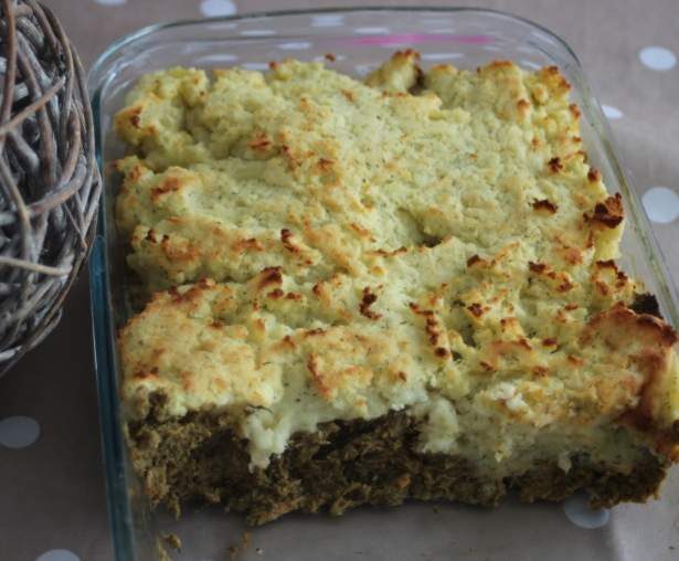 Gratin parmentier saumon aux épinards, ricotta