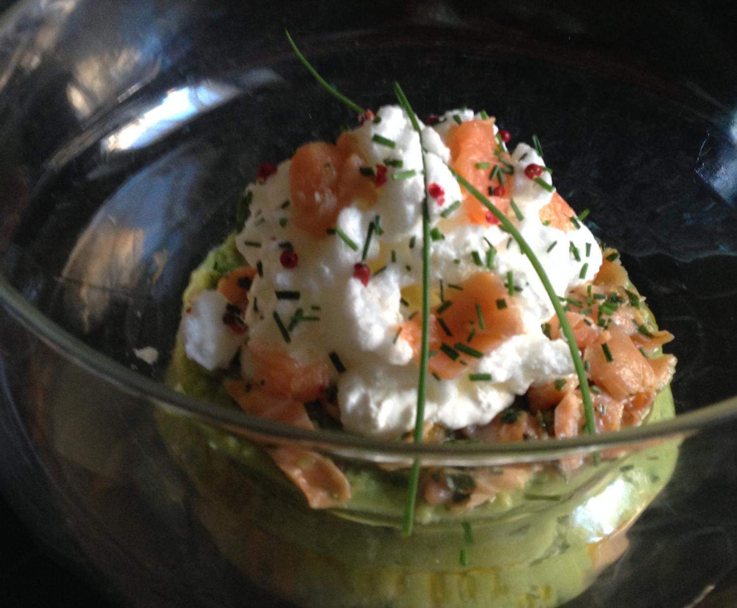 Iles flottantes fève et saumon