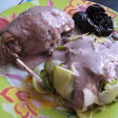 Lapin aux pruneaux et aux tagliatelles de courgettes