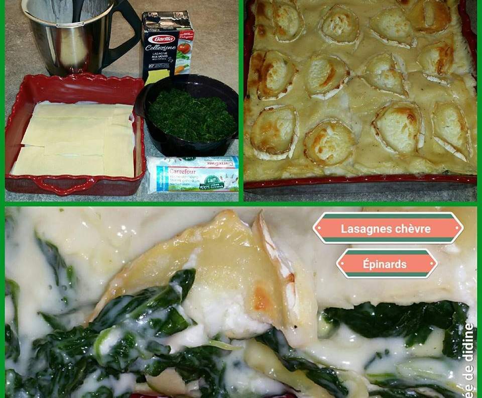 Lasagnes chèvre épinards