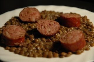 Lentilles et saucisse de Morteau