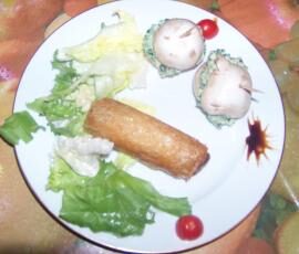 Macarons de Champignons à la crème de roquette