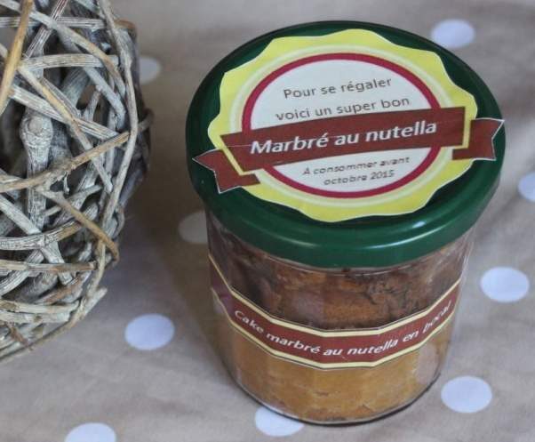 Marbrés vanille nutella en bocaux / Cake en bocal