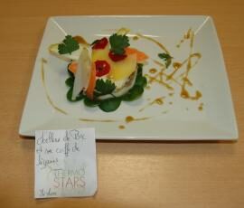 moelleux de porc et sa coiffe de légumes