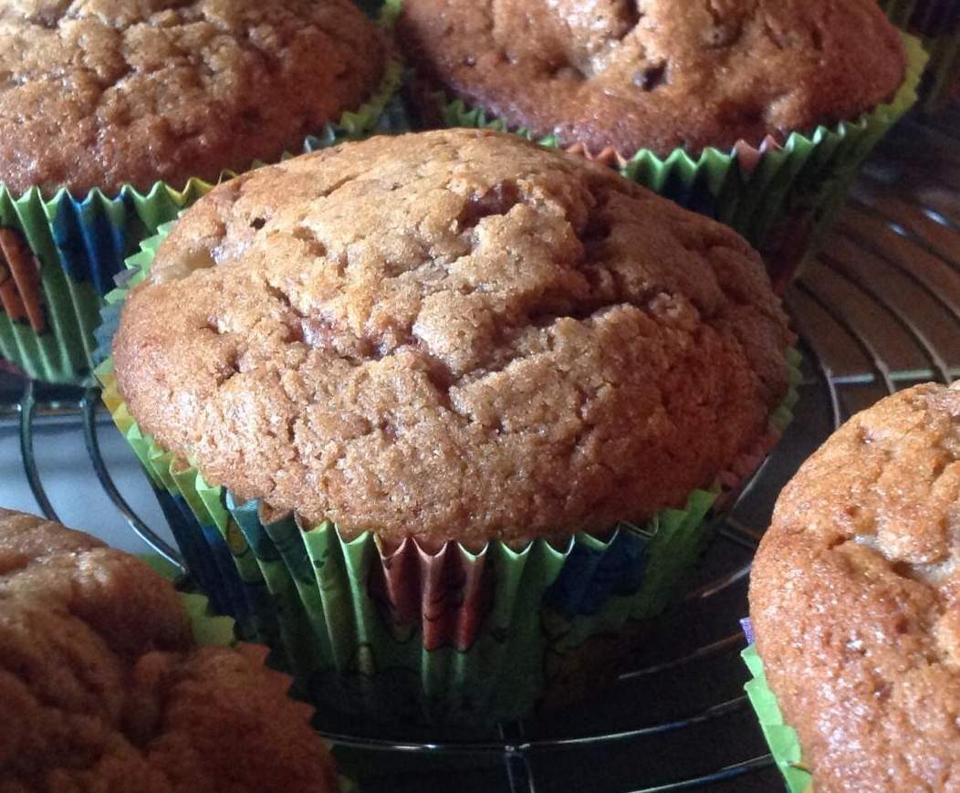 Muffins au chocolat, banane et pépites de chocolat