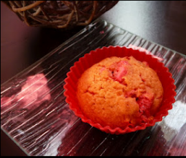 Muffins aux pralines roses