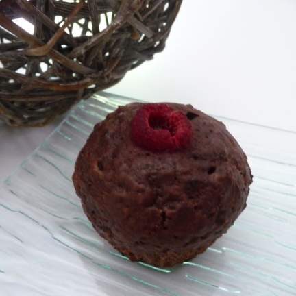 Muffins chocolat, ricotta et framboises