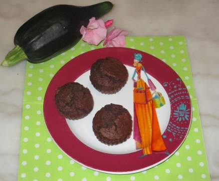 Muffins extra moelleux courgette/choco sans : oeufs, lait, beurre!