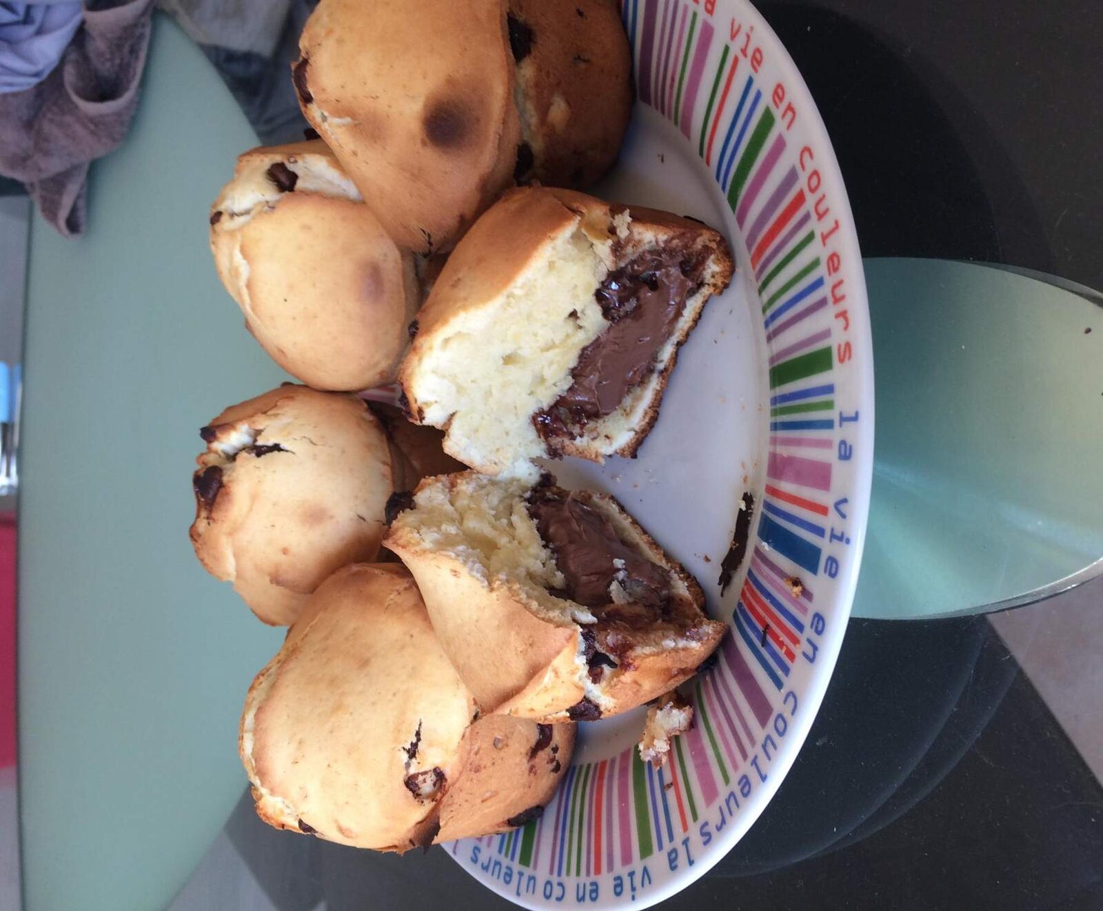 MUFFINS PÉPITE DE CHOCOLAT ET CŒUR NUTELLA