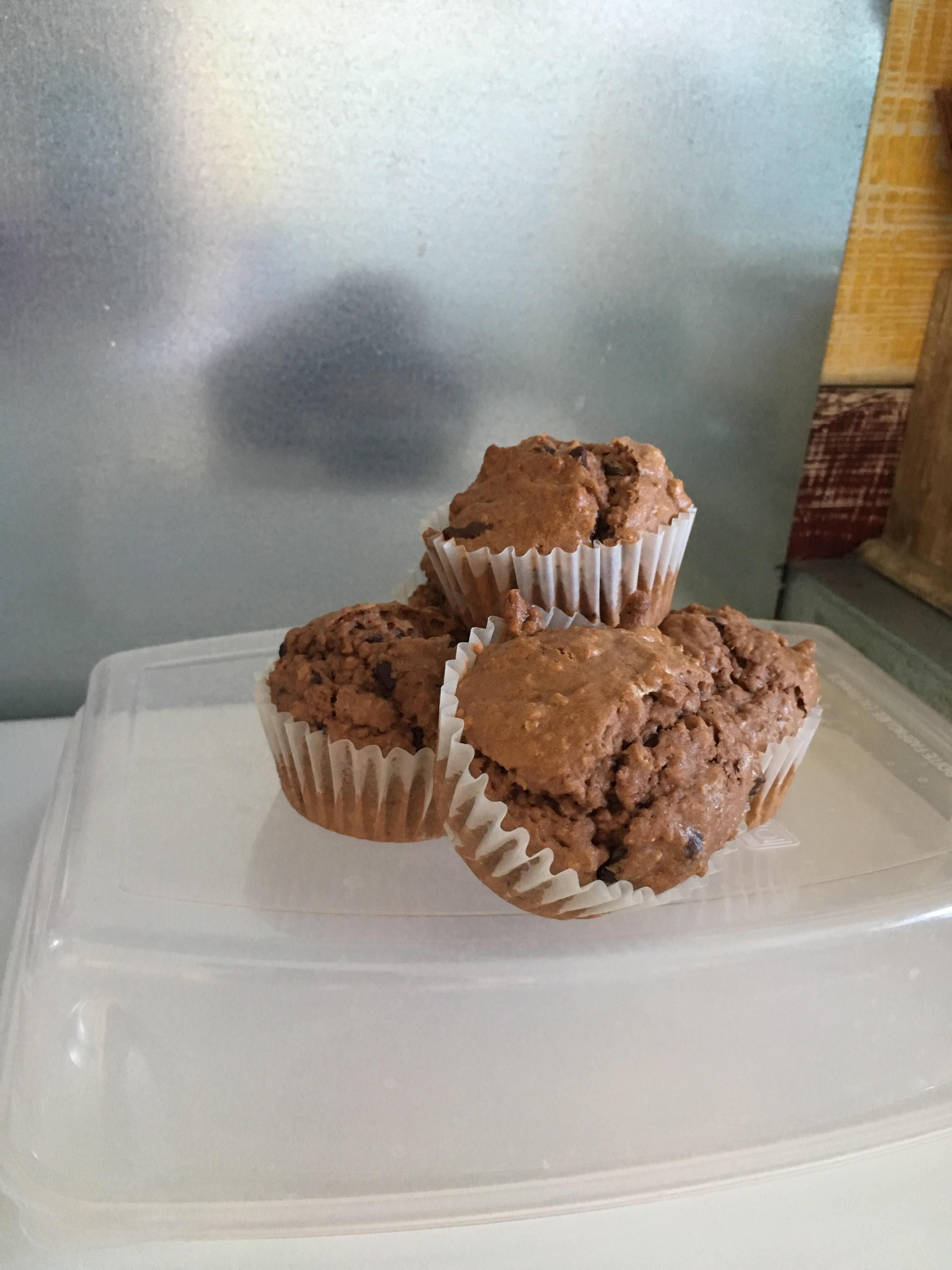 muffins pépites de chocolat et flocons d'avoine