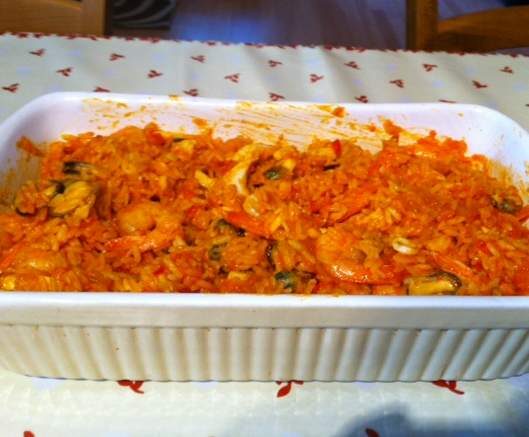 Paëlla express aux fruits de mer et poulet