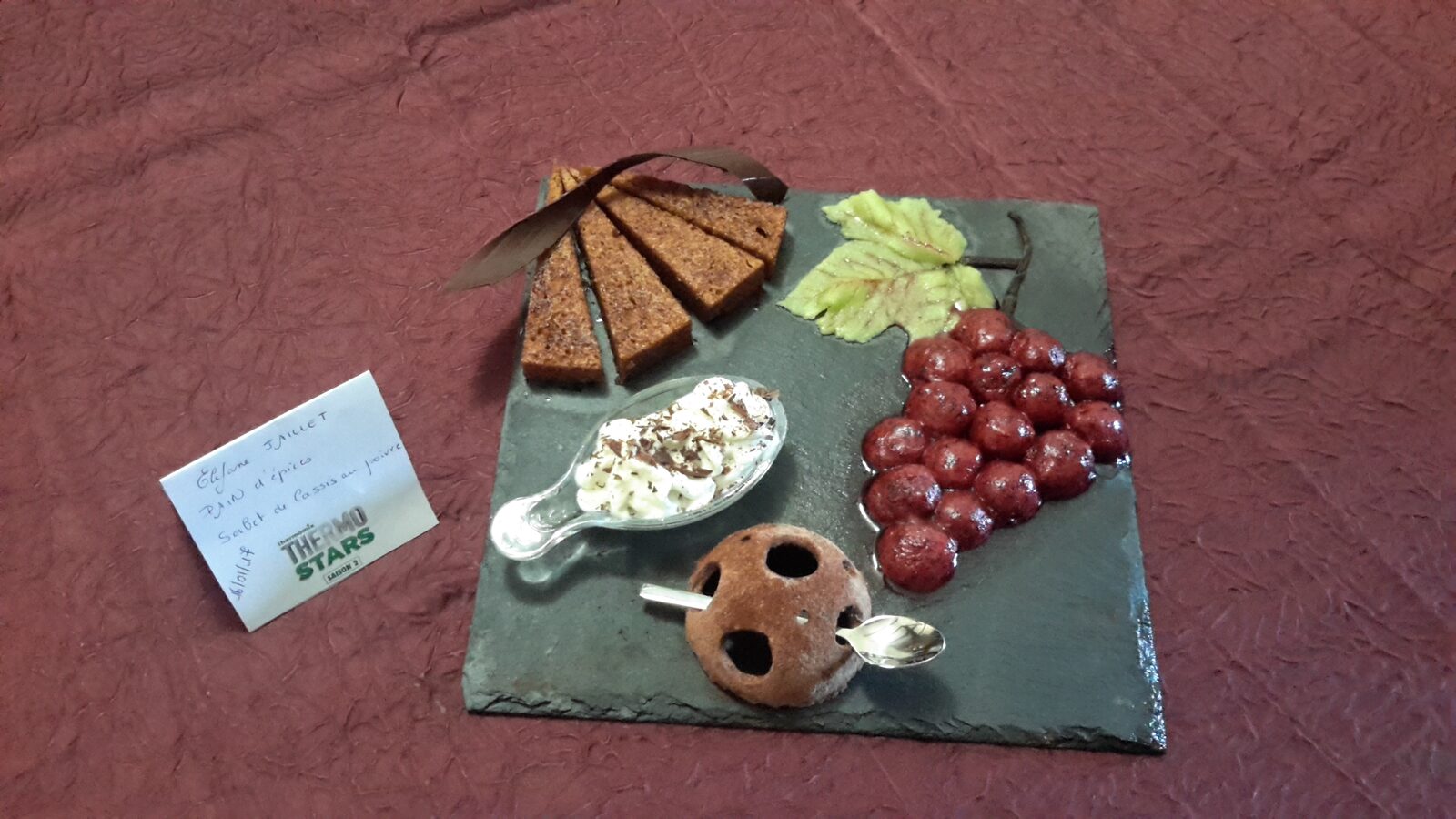 Pain d'épices de famille accompagné d'un sorbet de cassis au poivre Timut - Thermostars