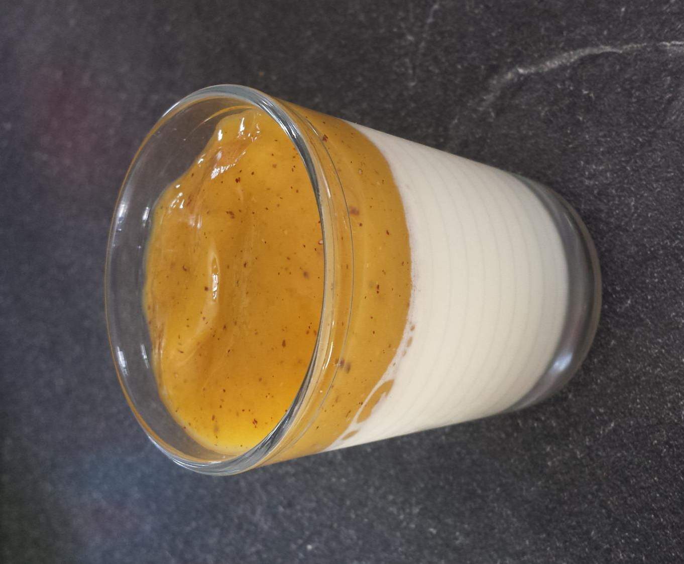 Panacotta vanillée et sa compotée de mangue/kiwi