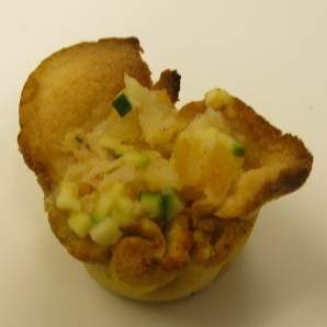 Panier printanier, son tartare légumes et poisson