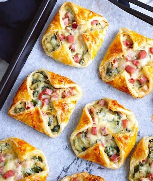 Paniers d’épinards et jambon