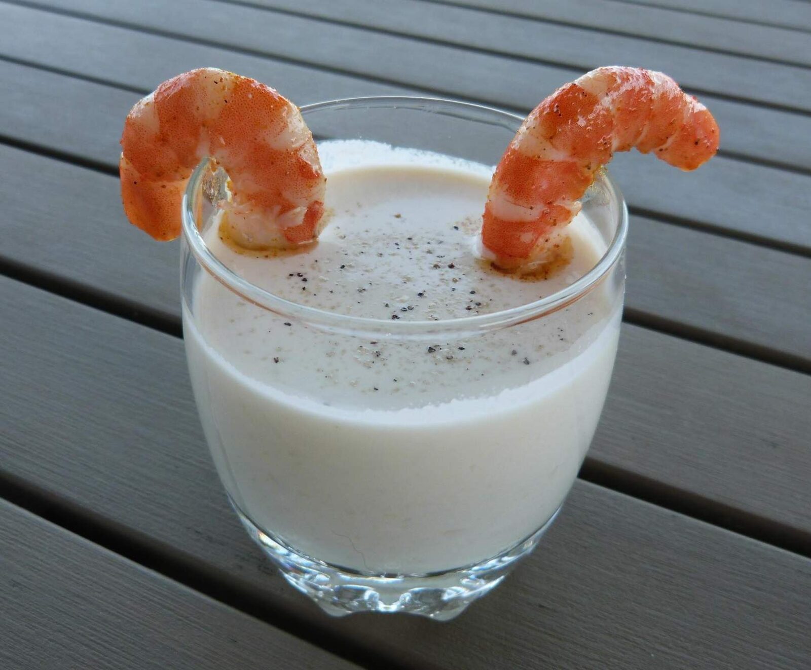 Panna cotta de chou-fleur aux crevettes