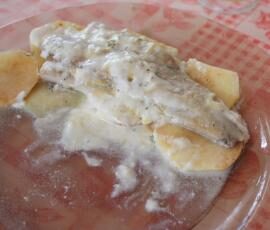 Papillotes de harengs fumés aux pommes et à la moutarde (avec son riz)