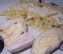 Papillotte d'Escalope au Maroilles et sa sauce