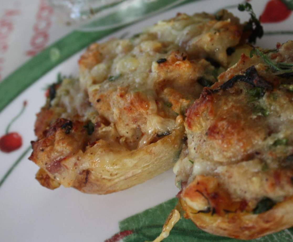 Patates nouvelles farcies au fromage à l'Italienne
