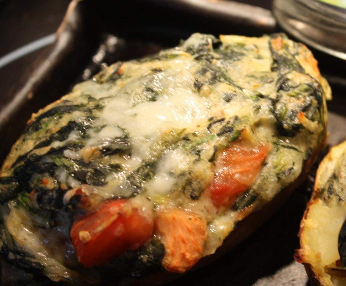 Patates petées farcies aux épinards