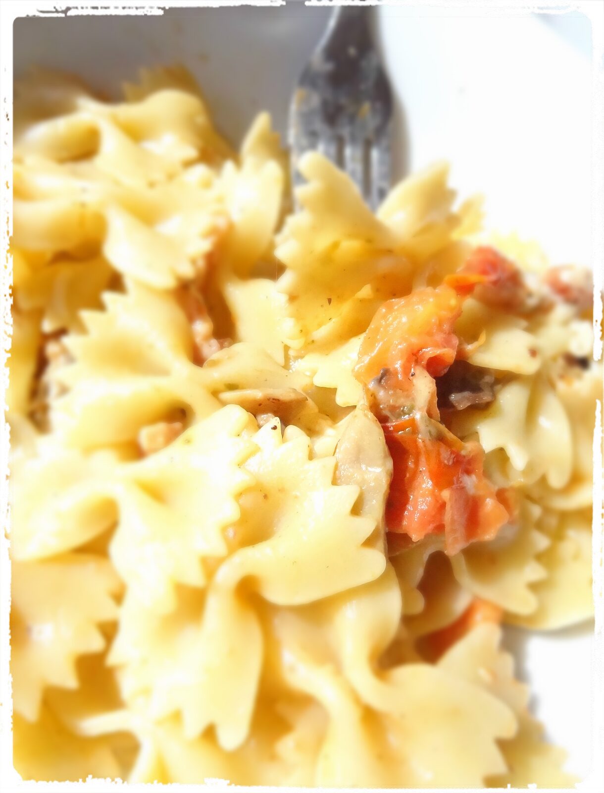 Pâtes margarita et lardons