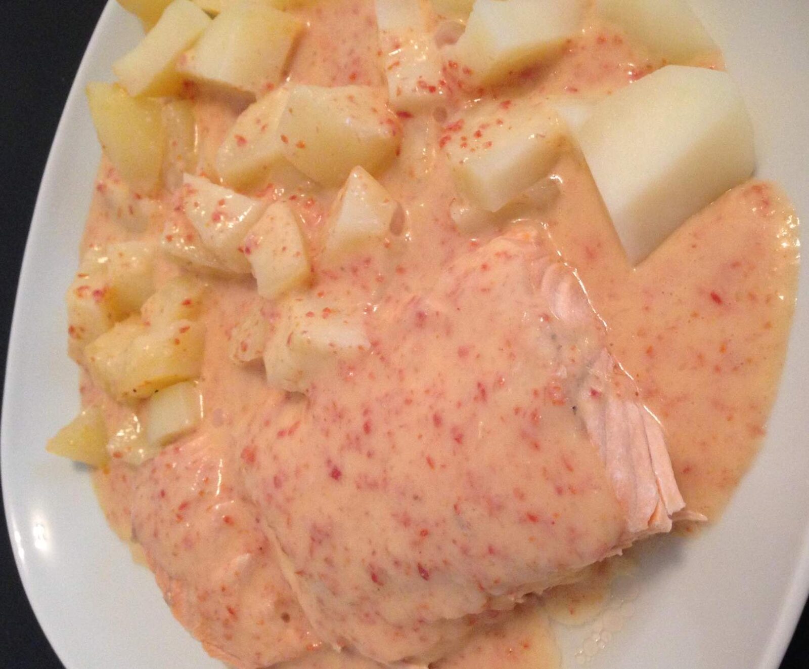 Pavés de saumon sauce chorizo