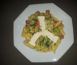 Penne aux légumes et knachi