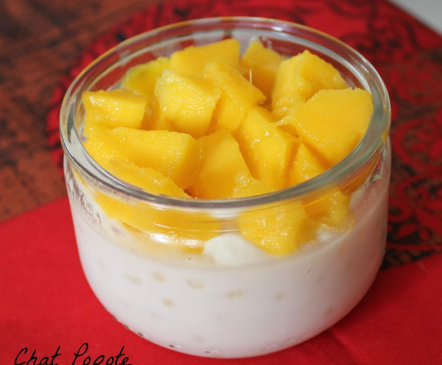 Perles du Japon au lait de coco et dés de mangue fraîche